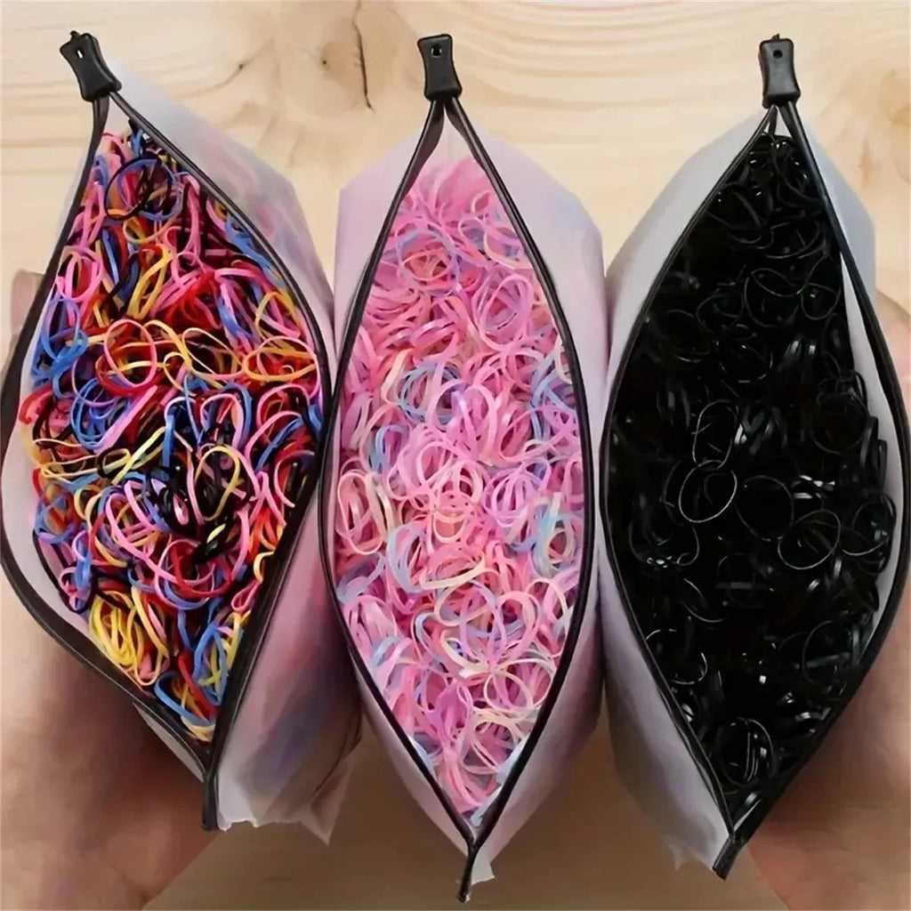 1000Pcs Colorful Small Disposable Hair Bands Scrunchie Girls Elastic Rubber Band Ponytail Holder Hair Accessories Hair Ties
