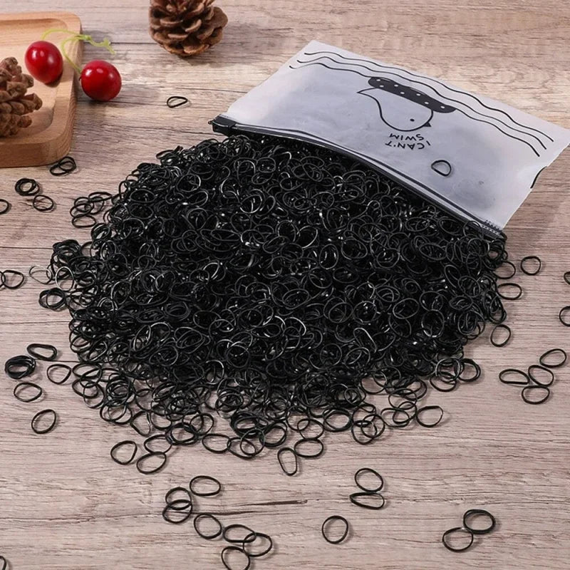 1000Pcs Colorful Small Disposable Hair Bands Scrunchie Girls Elastic Rubber Band Ponytail Holder Hair Accessories Hair Ties