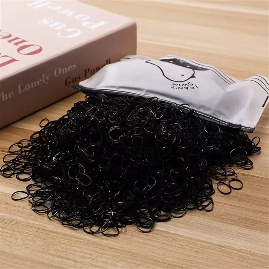 1000Pcs Colorful Small Disposable Hair Bands Scrunchie Girls Elastic Rubber Band Ponytail Holder Hair Accessories Hair Ties