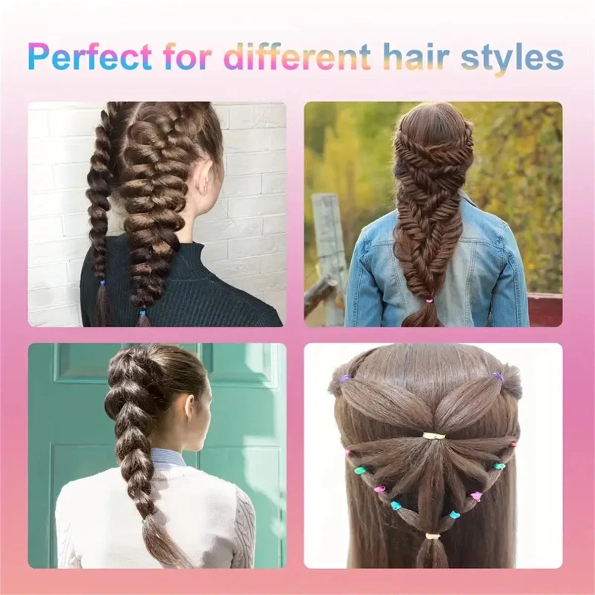 1000Pcs Colorful Small Disposable Hair Bands Scrunchie Girls Elastic Rubber Band Ponytail Holder Hair Accessories Hair Ties
